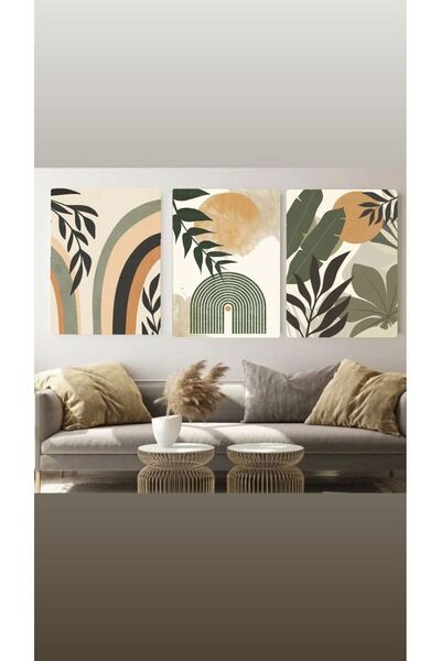tualya Nordic Bohemian Design Modern 3-Piece Canvas Painting