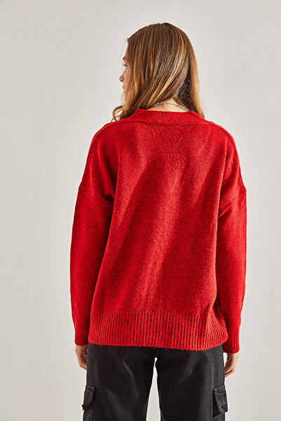 Bianco Lucci Women's V-Neck Knitwear Sweater