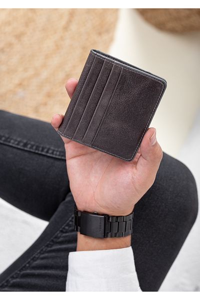 Niki Leather Hoka Vintage Leather Men's Card Holder Wallet