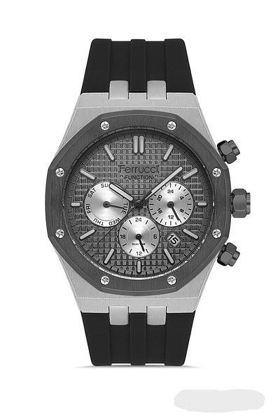 Ferrucci Smoke/Grey Dial New Season Silicone Cord 30 Mt Water Resistant Men's Wristwatch