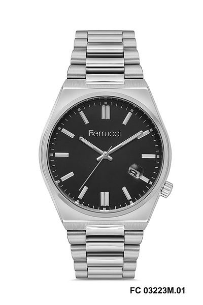 Ferrucci Tsuyosa Model Steel Color Non-Throw Cord 30m Water Resistant Men's Wristwatch