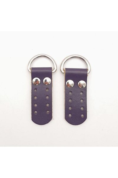 angel çanta aksesuar Real Leather Shoes (Böce) Purple Color with Silver Metal