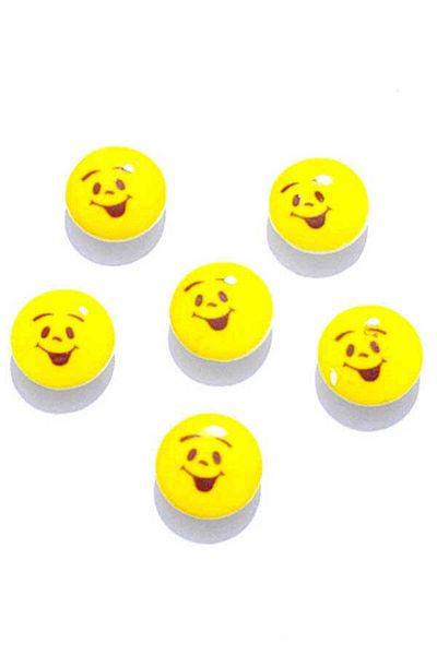 hobim42 YELLOW EMOJİ BABY VEST JACKET AMIGURIMI BOTTON BOTTON STITCHED SIZE: 14MM (PRICE FOR 10 PIECES)