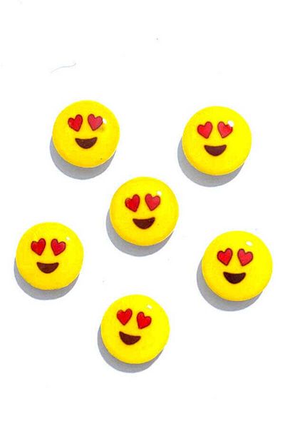 hobim42 YELLOW EMOJİ BABY VEST JACKET AMIGURIMI BOTTON BOTTON STITCHED SIZE: 14MM (PRICE FOR 10 PIECES)