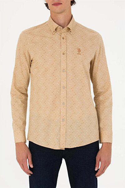 U.S. Polo Assn. Erkek Taş Uzun Kollu Gömlek ELİFSU BUTİKHOME