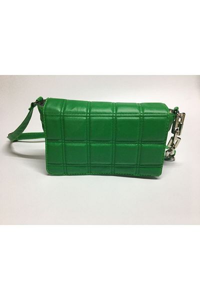 bag&more Geantă de mână și de umăr brodata pătrată cu curea cu lanț pentru femei