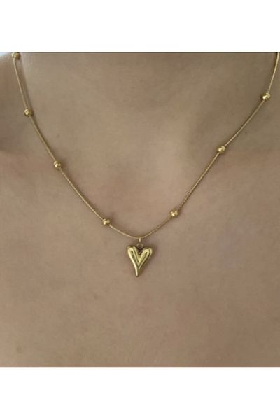Aleyco Hills's Jewellery - Stainless Dorica Chain Steel Heart Necklace