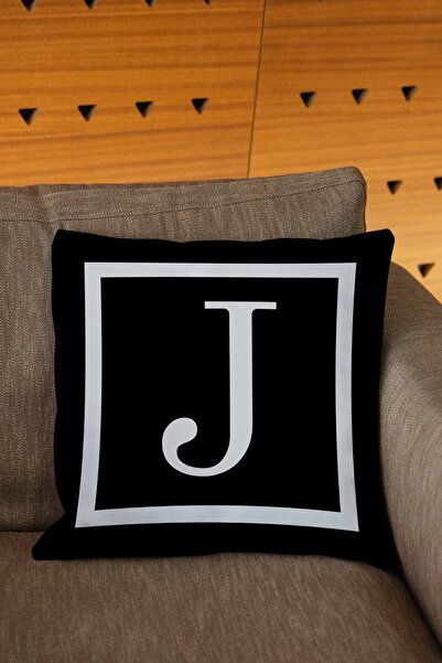 Hayal Dekoratif Μαύρο Χρώμα Λευκό Γραπτό γράμμα Ψηφιακό εμπριμέ κάλυμμα μαξιλ...