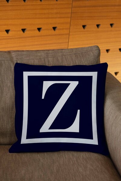 Şah Dekor Κάλυμμα μαξιλαριού με ριχτάρι με ψηφιακή εκτύπωση σε μπλε και λευκό...