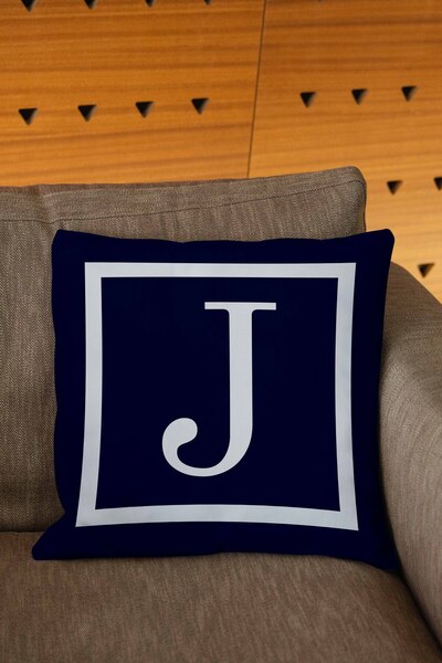 Şah Dekor Κάλυμμα μαξιλαριού με ριχτάρι με ψηφιακή εκτύπωση σε μπλε και λευκό...