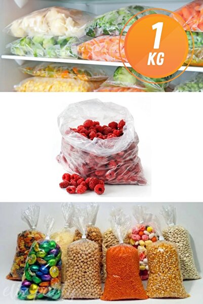 Eliz Party Naylon Torba 70x120cm Şeffaf Şeker Bakliyat Bakkaliye Torbası Dolap Poşeti Kalın 1 Kg