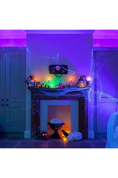 Bluoksweet Örümcekli örümcek ağı halloween cadılar bayramı korkunç dekor akse...
