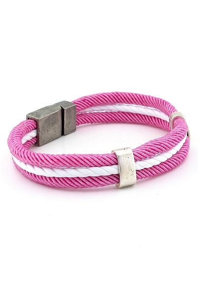 Solfera Three Rows Rope String MAnketik Clip Men's Bracelet V009