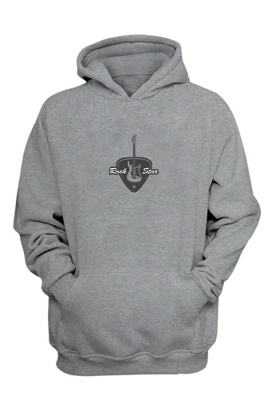 THEWERT Unisex rok zvezda bas gitara rok siva regular fit majica