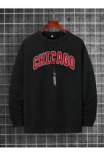 YOHO SPORT Unisex majica Chicago Štampano okrugla kragna Oversize kroj