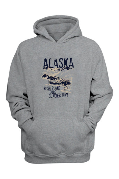 THEWERT Unisex siva majica sa običnim krojem Alaska Airplane