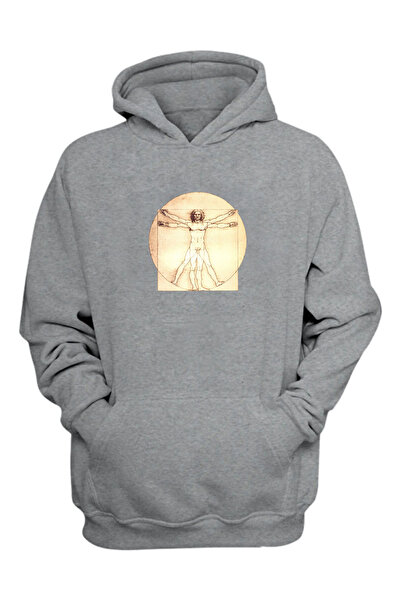 THEWERT Vitruvijanski čovek Sa deznom unisex siva majica - standardni kroj