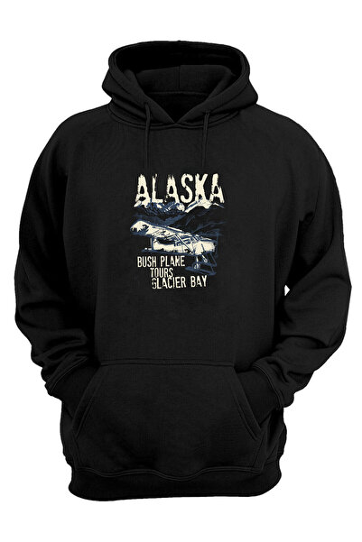 THEWERT Unisex majica Alaska Airplane crna regular fit