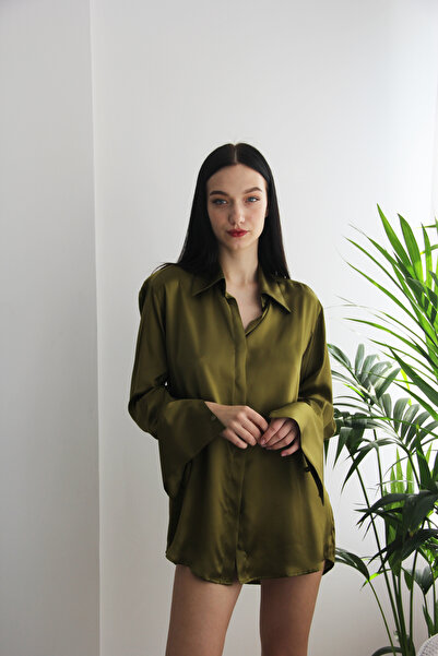 ROSILY %100 Ipek Boyfriend Kesim Kadın Gömlek