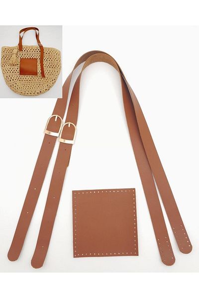 angel çanta aksesuar Angel Bag Accessory Faux Leather Pocket Adjustable Double Handle Bag Set Tan Light Gold Metal