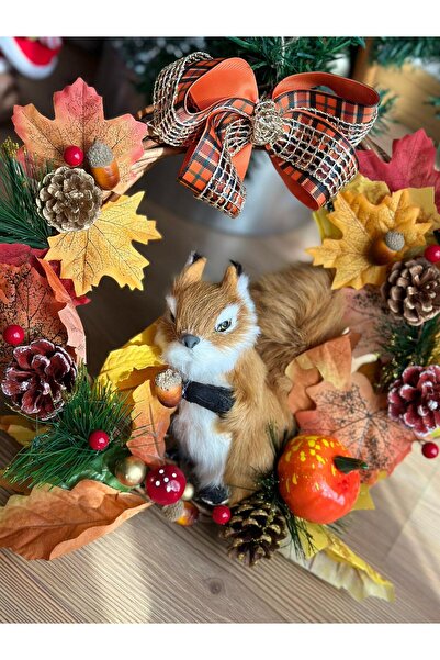 QUEEN AKSESUAR تصميم مخصص فاخر على شكل سنجاب مزخرف للخريف والشتاء، إكليل من أ...