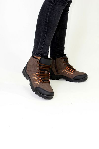 DÜNYA MAĞAZA Efe Water Cold Proof Γούνα Εσωτερικά Εγγυημένα Unisex Χειμερινές Μαύρες Μπότες Καφέ με φερμουάρ Αντιολισθητική σόλα