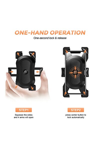 Qozie Motosiklet/Bisiklet Gidon Dayanıklı Cep Telefonu Tutucu