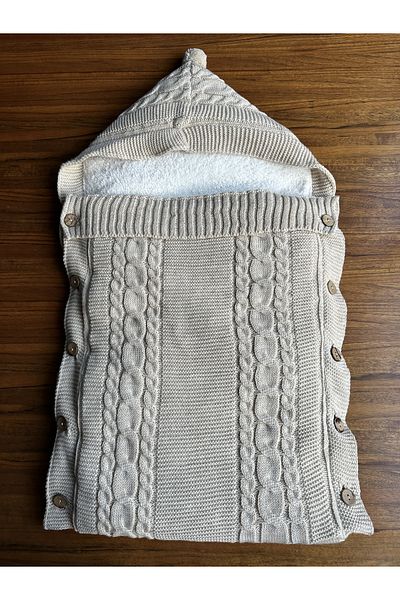 NURHAN HOME COLLECTION Welsoft Milk Brown Color Hair Knitted Knitwear Baby Swaddle