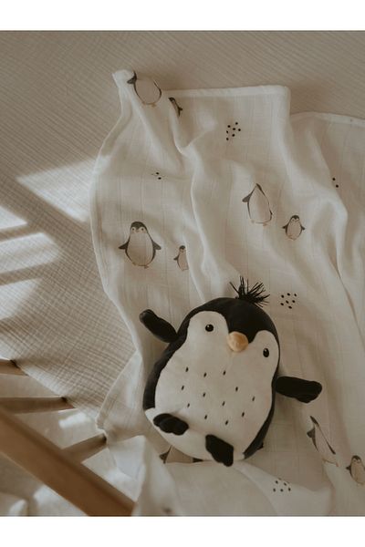İpeksi Organic 3 Piece Penguin Muslin Set