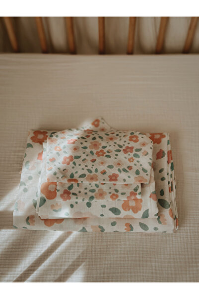 İpeksi مجموعة موسلين ديزي وردية مكونة من 3 قطع