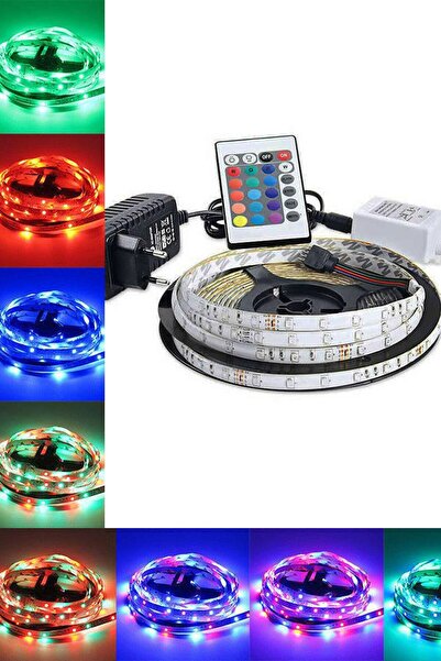 Taled 5 Mt. Rgb Şerit Led Seti Kumandalı Animasyonlu Tak Çalıştır Renkli Deko...