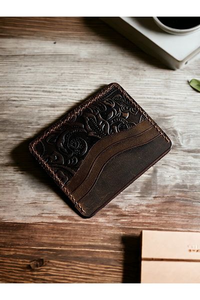 DeriBoss Milano Plus Γνήσιο Δερμάτινο Μίνιμαλ Μοτίβο Κάρτας (7 θήκες)