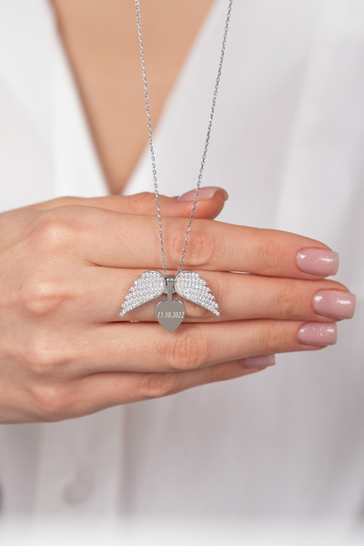 HomSilverjewelry 925 Ayar Gümüş Kişiye Özel Isimli Açılıp Kapanabilir Melek K...