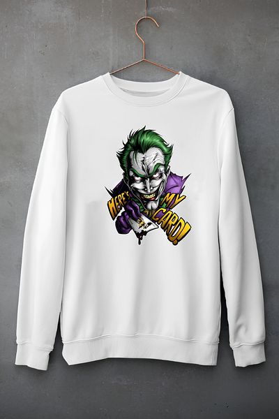 BAES MODA JOKER Unisex Γυναικείο/Ανδρικό Βαμβακερό φούτερ με λαιμόκοψη