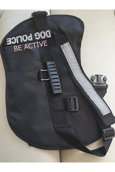 BE ACTİVE Ayarlanabilir Gögüs Tasması Dog Police Köpek Sırt Tasması Siyah Renk