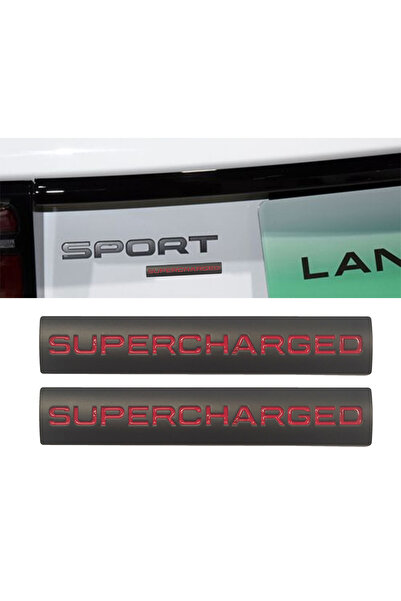 RANGE ROVER SUPERCHARGED SİYAH PLAKA KIRMIZI ARKA YAZI Uyumlu