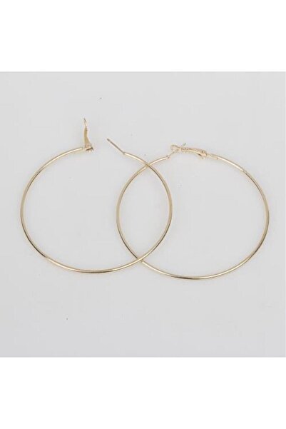 Akın Aksesuar Büyük Boy Altın Sarısı Halka Küpe 6,5 Cm