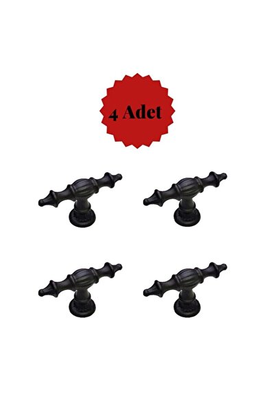 KOLDOOR Gözde Mat Siyah Mobilya Dolap Mutfak Çekmece Kulpu Düğme 4 Adet