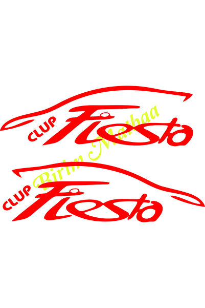 Birim Matbaa FIESTA CAR LOGO MIRROR AUTO مجموعة ملصقات مكونة من قطعتين - 16X5 سم