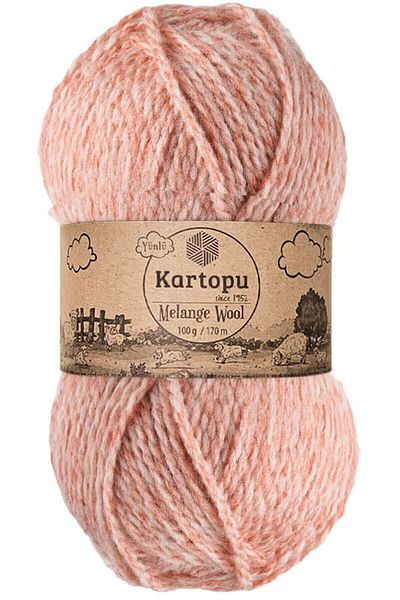Kartopu K9003 Μοντέλο Melange Wool Wool Πλεκτό στο χέρι - Κλωστή