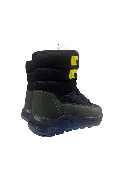 ALTUNTAŞ Women - Girls - Unisex Zippered Anatomical and Non-Slip Fur Sole Children's Boots - Black Khaki