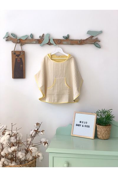 Mujo Baby&Kids ORGANIC SPECIAL TEXTURED 4-LAYER MUSLIN CHILDREN'S PONCH - NATURAL SERIES