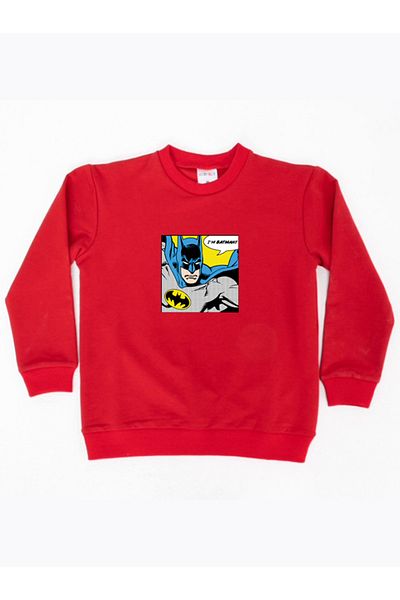 Batman printed cotton fabric children's sweatshirt