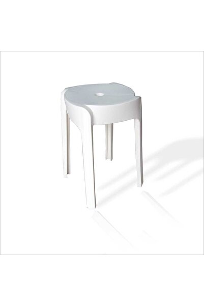 M3DECORİUM Beyaz Büyük Geniş Sağlam Kırılmaz Hafif 45cm Banyo Balkon Mutfak Bahçe Tuvalet Küvet Oturak Taburesi
