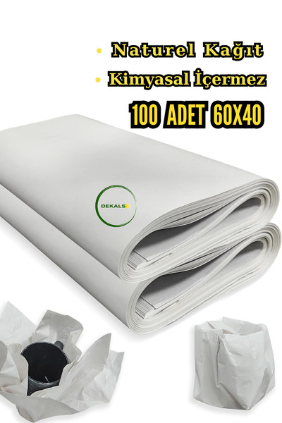 Dekals 100 Adet 60x40 Ambalaj Kağıdı Tabak Bardak Eşya Sarma Koruma Taşıma Ta...