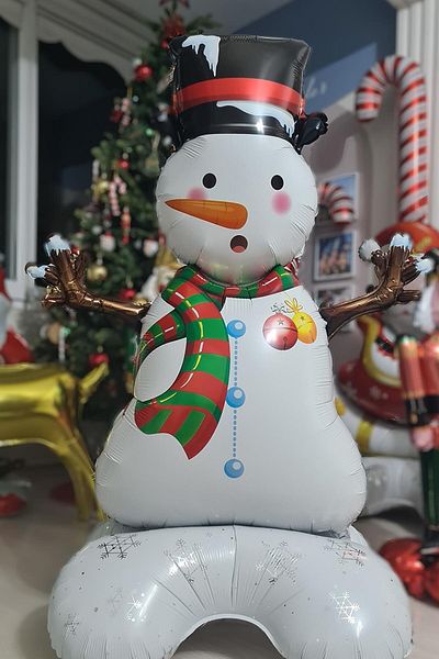 Mini Parti MINI PARTY STORE CHRISTMAS Footed Snowman Foil Balloon