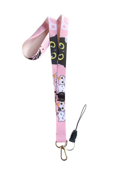 neptünstore Сладки котки Розов ремък за каишка и закачалка за телефон