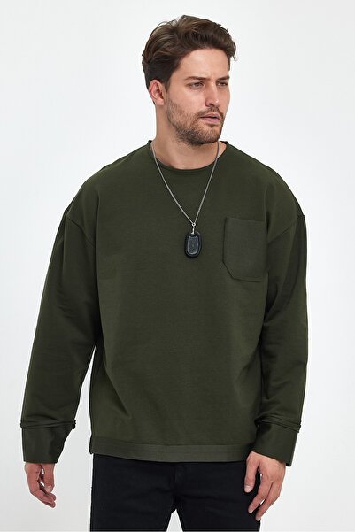 rammers Μακρυμάνικο ιδρώτας τσέπης Χαλαρή κοπή Αντεστραμμένη μανσέτα Λεπτομέρεια Ποιοτικό ύφασμα 2 κλωστών