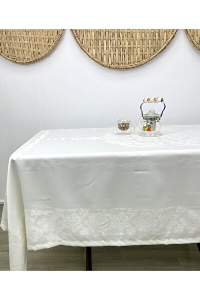 KURULAR RİZE BEZLERİ مفرش طاولة جامبو كيرليس - كريمي