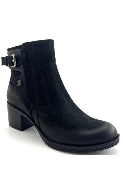 Venüs 1779011 Günlük Hakiki Deri Bot-Siyah Nubuk